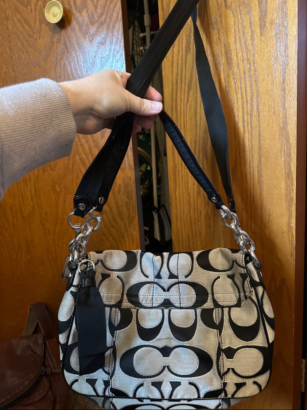 Coach Black & White Signature Canvas Crossbody - Picture 6 of 6